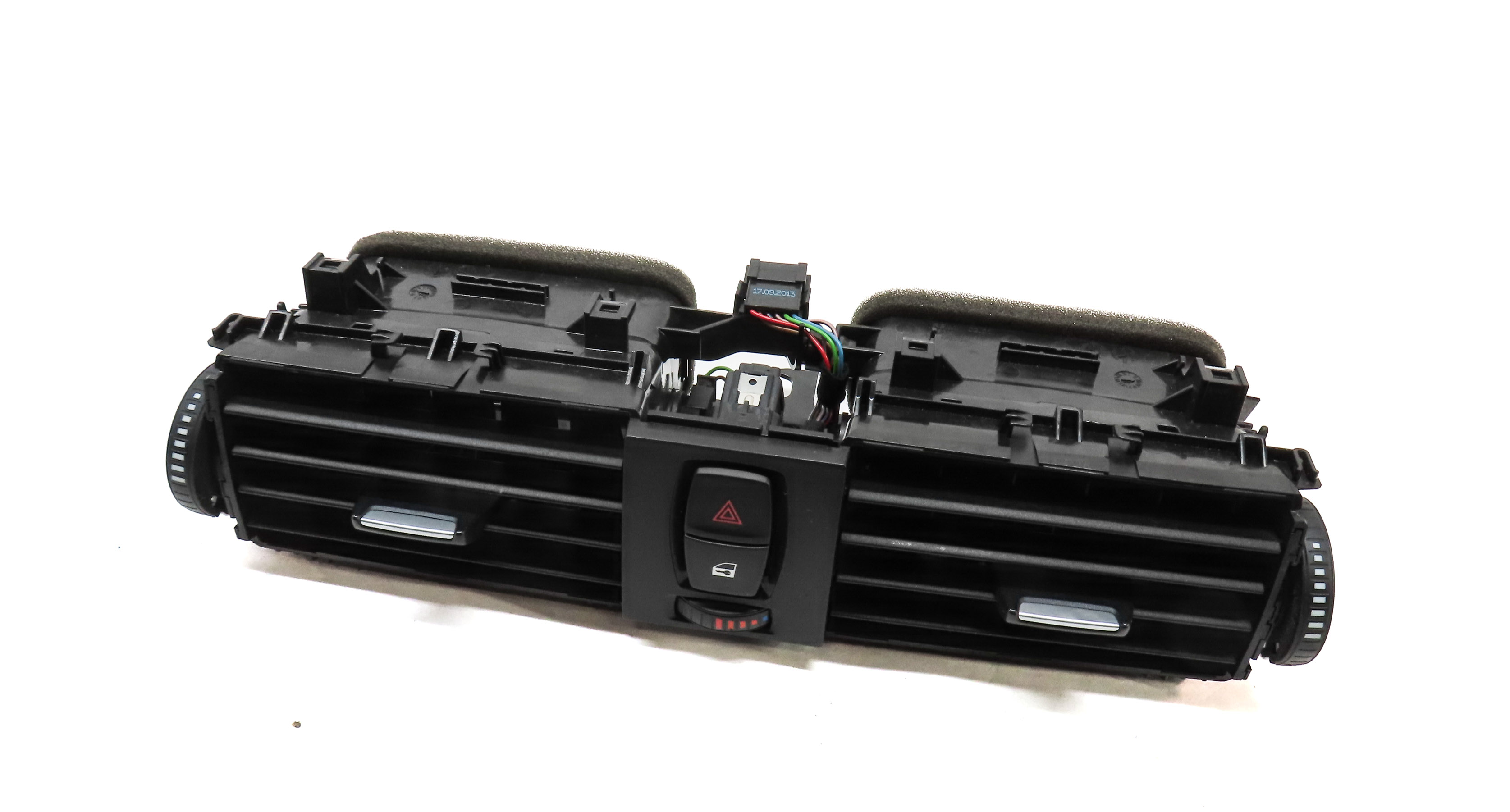 2014 BMW 328D (F30) CENTER DASH HEAT AIR AC VENT w/HAZARD LOCK SWITCHES (BLACK) — exact item pictured